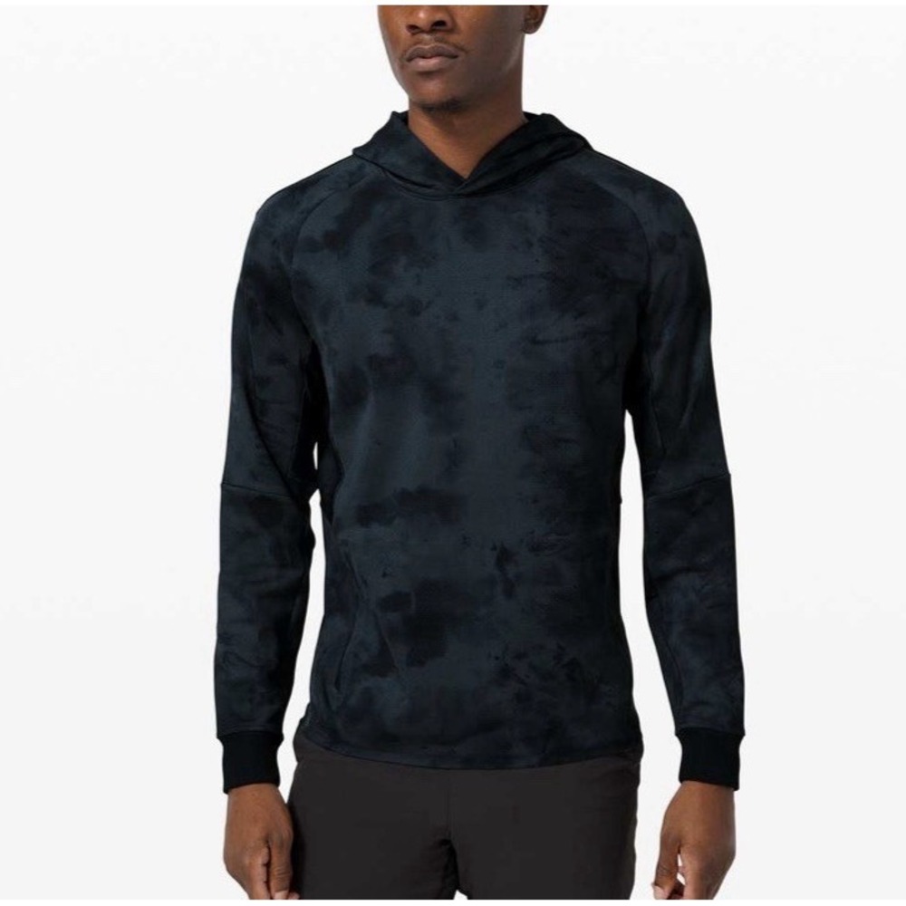 Lululemon Men's Textured Tech Hoodie Dimaond Dye Iron Blue True Navy Small